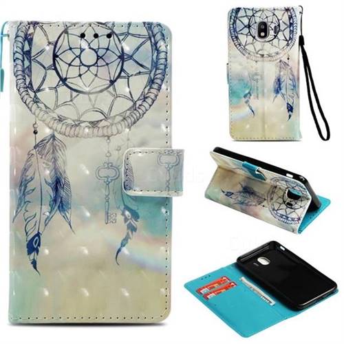 Fantasy Campanula 3D Painted Leather Wallet Case for Samsung Galaxy J4 (2018) SM-J400F