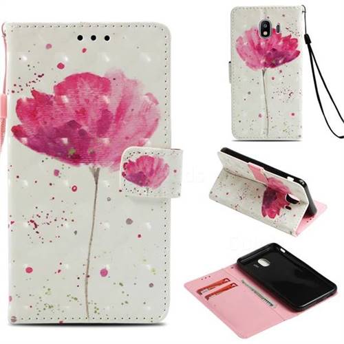 Watercolor 3D Painted Leather Wallet Case for Samsung Galaxy J4 (2018) SM-J400F