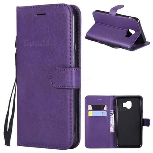 Retro Greek Classic Smooth PU Leather Wallet Phone Case for Samsung Galaxy J4 (2018) SM-J400F - Purple