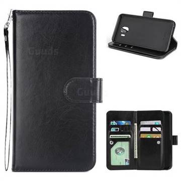 9 Card Photo Frame Smooth PU Leather Wallet Phone Case for Samsung Galaxy J4 (2018) SM-J400F - Black