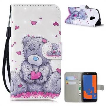 Love Panda 3D Painted Leather Wallet Phone Case for Samsung Galaxy J4 (2018) SM-J400F