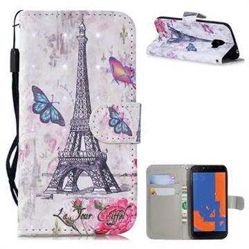 Paris Tower 3D Painted Leather Wallet Phone Case for Samsung Galaxy J4 (2018) SM-J400F