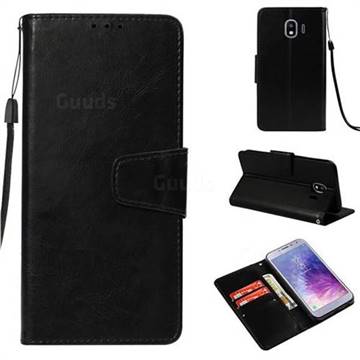 Retro Phantom Smooth PU Leather Wallet Holster Case for Samsung Galaxy J4 (2018) SM-J400F - Black