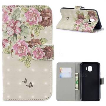 Beauty Rose 3D Painted Leather Phone Wallet Case for Samsung Galaxy J4 (2018) SM-J400F