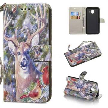 Elk Deer 3D Painted Leather Wallet Phone Case for Samsung Galaxy J4 (2018) SM-J400F
