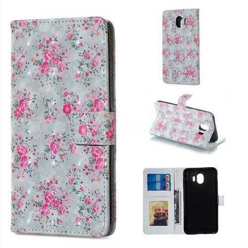 Roses Flower 3D Painted Leather Phone Wallet Case for Samsung Galaxy J4 (2018) SM-J400F