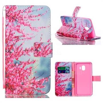 Plum Flower Leather Wallet Phone Case for Samsung Galaxy J4 (2018) SM-J400F