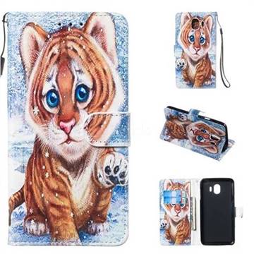 Baby Tiger Smooth Leather Phone Wallet Case for Samsung Galaxy J4 (2018) SM-J400F