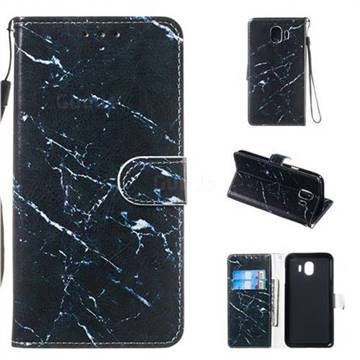 Black Marble Smooth Leather Phone Wallet Case for Samsung Galaxy J4 (2018) SM-J400F