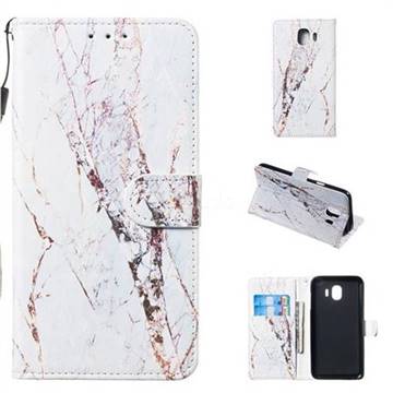 White Marble Smooth Leather Phone Wallet Case for Samsung Galaxy J4 (2018) SM-J400F