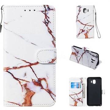 Platinum Marble Smooth Leather Phone Wallet Case for Samsung Galaxy J4 (2018) SM-J400F