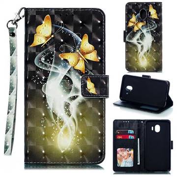 Dream Butterfly 3D Painted Leather Phone Wallet Case for Samsung Galaxy J4 (2018) SM-J400F