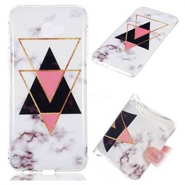 Inverted Triangle Black Soft TPU Marble Pattern Phone Case for Samsung Galaxy J4 Core