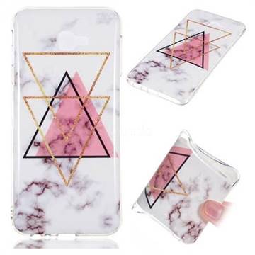 Inverted Triangle Powder Soft TPU Marble Pattern Phone Case for Samsung Galaxy J4 Core