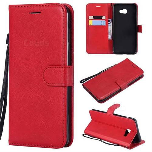 Retro Greek Classic Smooth PU Leather Wallet Phone Case for Samsung Galaxy J4 Core - Red