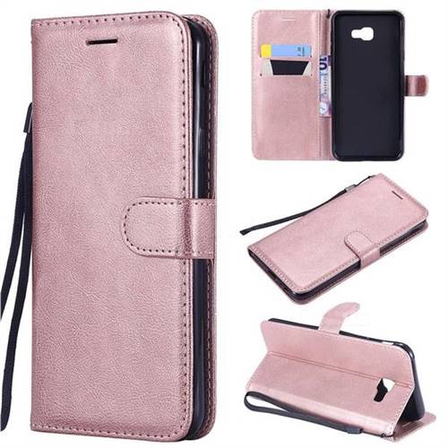 Retro Greek Classic Smooth PU Leather Wallet Phone Case for Samsung Galaxy J4 Core - Rose Gold