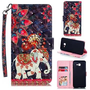 Phoenix Elephant 3D Painted Leather Phone Wallet Case for Samsung Galaxy J4 Core