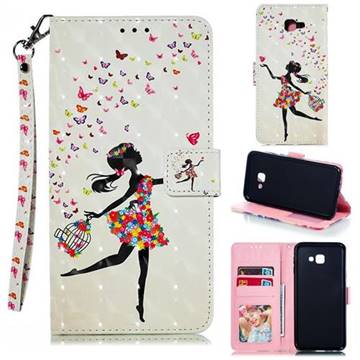 Flower Girl 3D Painted Leather Phone Wallet Case for Samsung Galaxy J4 Core