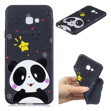 Cute Bear 3D Embossed Relief Black TPU Cell Phone Back Cover for Samsung Galaxy J4 Plus(6.0 inch)