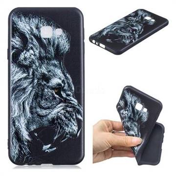 Lion 3D Embossed Relief Black TPU Cell Phone Back Cover for Samsung Galaxy J4 Plus(6.0 inch)