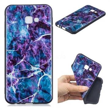 Marble 3D Embossed Relief Black TPU Cell Phone Back Cover for Samsung Galaxy J4 Plus(6.0 inch)