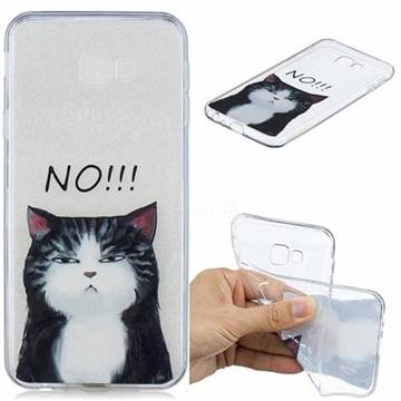 Cat Say No Clear Varnish Soft Phone Back Cover for Samsung Galaxy J4 Plus(6.0 inch)