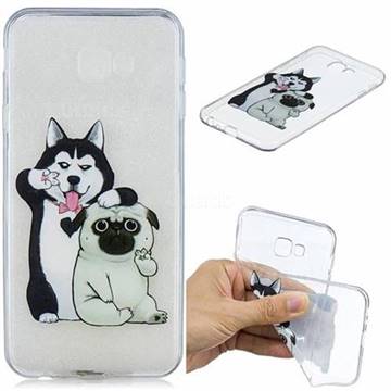 Selfie Dog Clear Varnish Soft Phone Back Cover for Samsung Galaxy J4 Plus(6.0 inch)