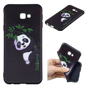 Bamboo Panda 3D Embossed Relief Black Soft Back Cover for Samsung Galaxy J4 Plus(6.0 inch)