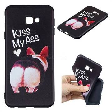 Lovely Pig Ass 3D Embossed Relief Black Soft Back Cover for Samsung Galaxy J4 Plus(6.0 inch)