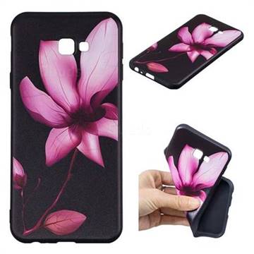 Lotus Flower 3D Embossed Relief Black Soft Back Cover for Samsung Galaxy J4 Plus(6.0 inch)