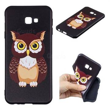 Big Owl 3D Embossed Relief Black Soft Back Cover for Samsung Galaxy J4 Plus(6.0 inch)