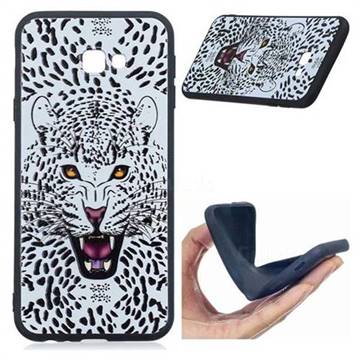 Snow Leopard 3D Embossed Relief Black Soft Back Cover for Samsung Galaxy J4 Plus(6.0 inch)
