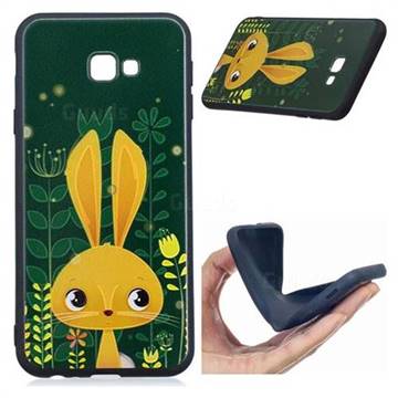 Cute Rabbit 3D Embossed Relief Black Soft Back Cover for Samsung Galaxy J4 Plus(6.0 inch)