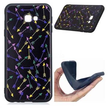 Colorful Arrows 3D Embossed Relief Black Soft Back Cover for Samsung Galaxy J4 Plus(6.0 inch)