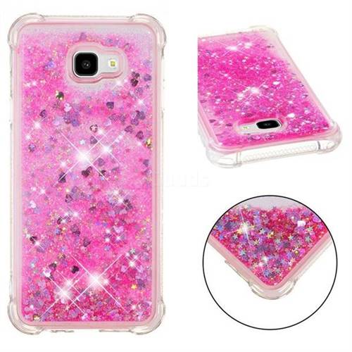 Dynamic Liquid Glitter Sand Quicksand TPU Case for Samsung Galaxy J4 Plus(6.0 inch) - Pink Love Heart