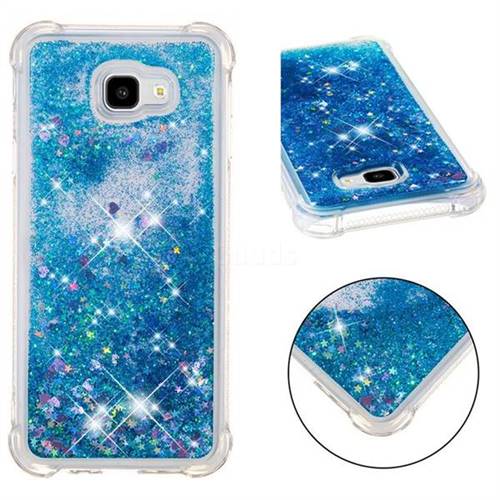 Dynamic Liquid Glitter Sand Quicksand TPU Case for Samsung Galaxy J4 Plus(6.0 inch) - Blue Love Heart