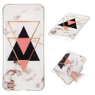 Inverted Triangle Black Soft TPU Marble Pattern Phone Case for Samsung Galaxy J4 Plus(6.0 inch)