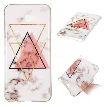 Inverted Triangle Powder Soft TPU Marble Pattern Phone Case for Samsung Galaxy J4 Plus(6.0 inch)