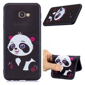 Cute Pink Panda 3D Embossed Relief Black Soft Phone Back Cover for Samsung Galaxy J4 Plus(6.0 inch)