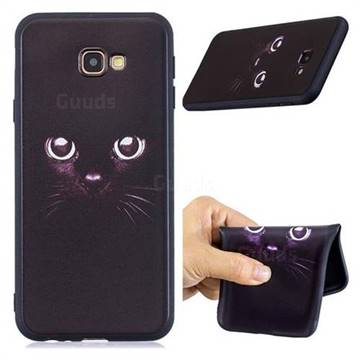 Black Cat Eyes 3D Embossed Relief Black Soft Phone Back Cover for Samsung Galaxy J4 Plus(6.0 inch)