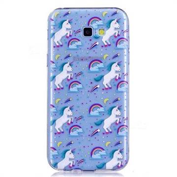 Rainbow Running Unicorn Super Clear Soft TPU Back Cover for Samsung Galaxy J4 Plus(6.0 inch)