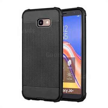 Luxury Shockproof Rubik Cube Texture Silicone TPU Back Cover for Samsung Galaxy J4 Plus(6.0 inch) - Black