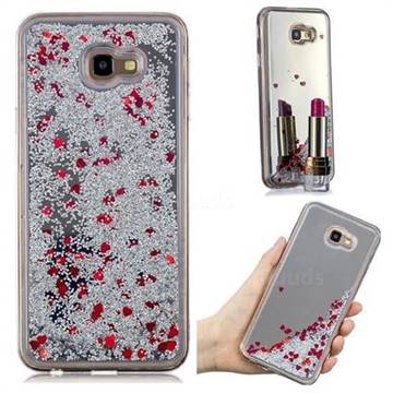 Glitter Sand Mirror Quicksand Dynamic Liquid Star TPU Case for Samsung Galaxy J4 Plus(6.0 inch) - Red