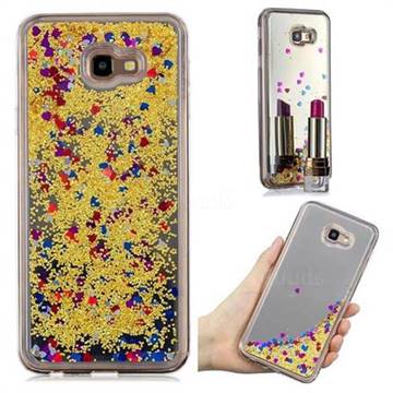 Glitter Sand Mirror Quicksand Dynamic Liquid Star TPU Case for Samsung Galaxy J4 Plus(6.0 inch) - Yellow