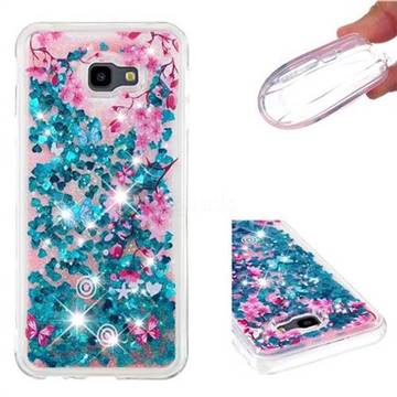 Blue Plum Blossom Dynamic Liquid Glitter Quicksand Soft TPU Case for Samsung Galaxy J4 Plus(6.0 inch)
