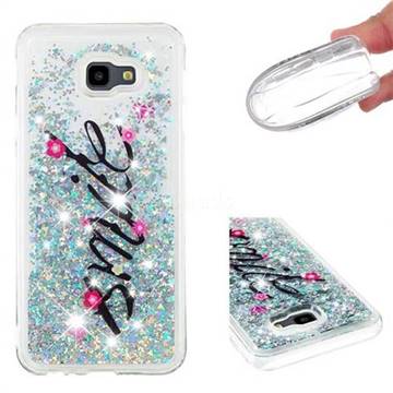 Smile Flower Dynamic Liquid Glitter Quicksand Soft TPU Case for Samsung Galaxy J4 Plus(6.0 inch)