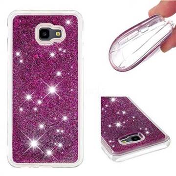 Dynamic Liquid Glitter Quicksand Sequins TPU Phone Case for Samsung Galaxy J4 Plus(6.0 inch) - Purple