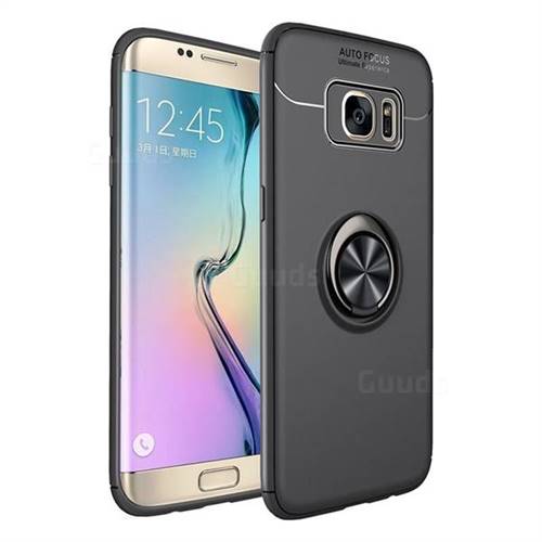 Auto Focus Invisible Ring Holder Soft Phone Case for Samsung Galaxy J4 Plus(6.0 inch) - Black