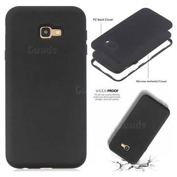 Matte PC + Silicone Shockproof Phone Back Cover Case for Samsung Galaxy J4 Plus(6.0 inch) - Black