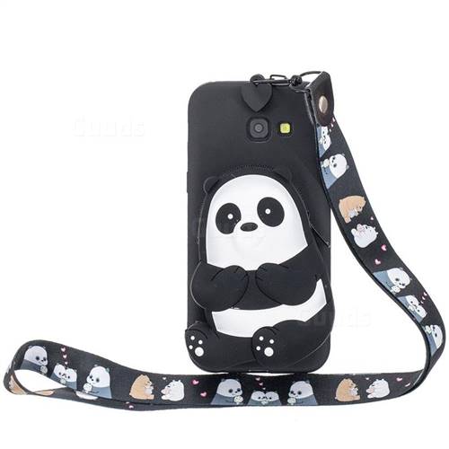 Cute Panda Neck Lanyard Zipper Wallet Silicone Case for Samsung Galaxy J4 Plus(6.0 inch)